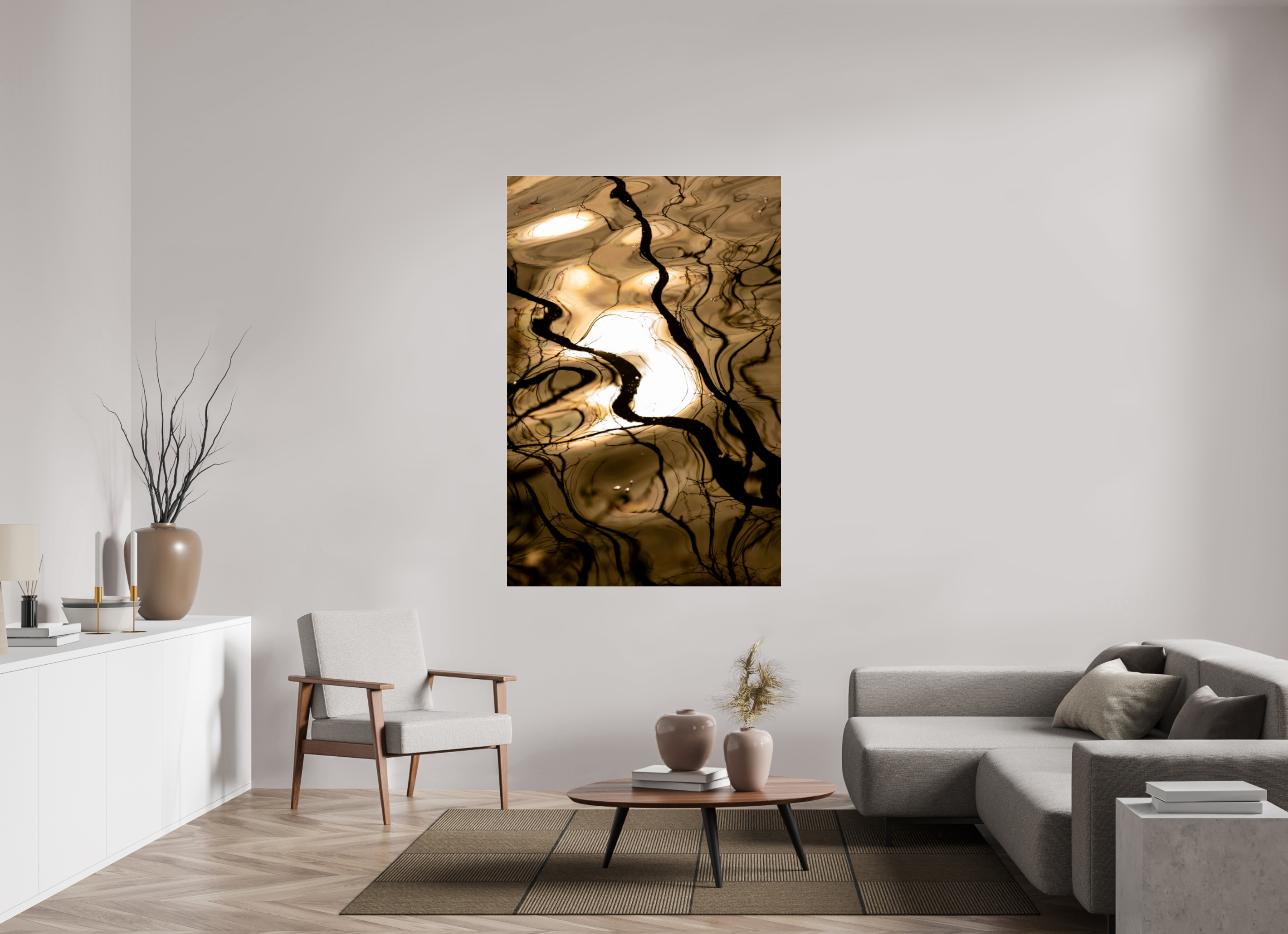44 x 66″, Photo Print Under Acrylic Glass Liquid Gold