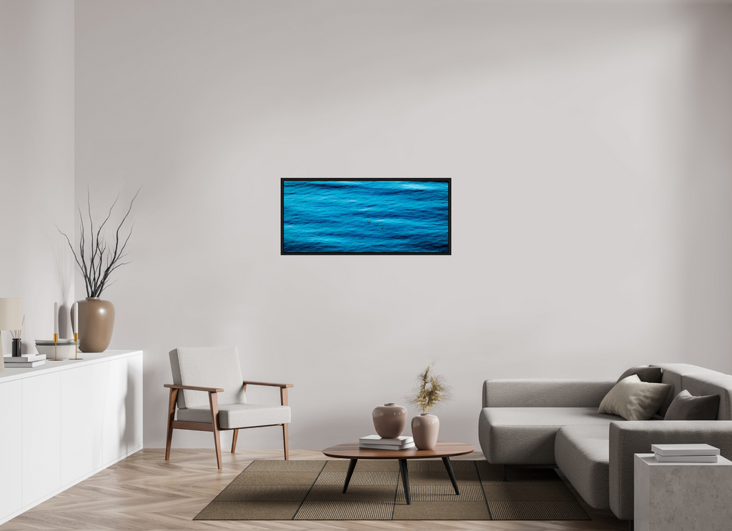 46.3 x 20″, Floater Frame Ocean Whispers minimalist ocean photography print