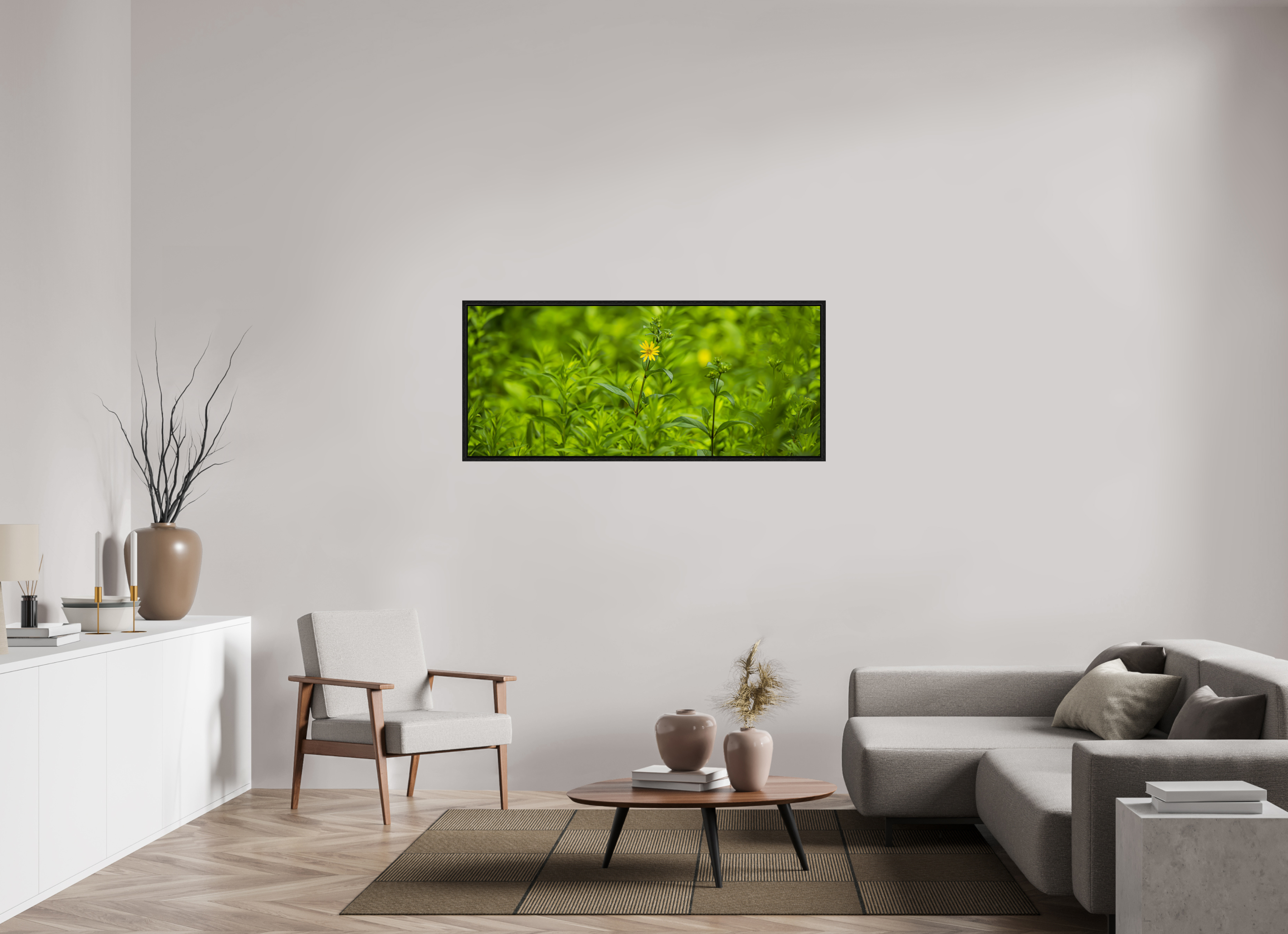 56.4 x 24″, Floater Frame Lonely Bloom