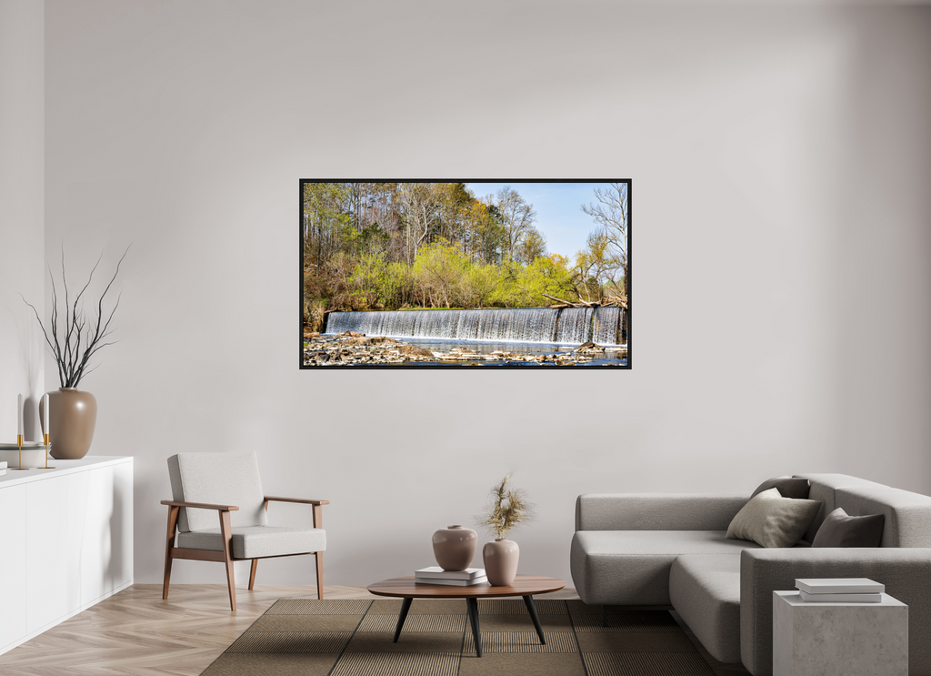 nature's cascade serene river landscape wall art photography