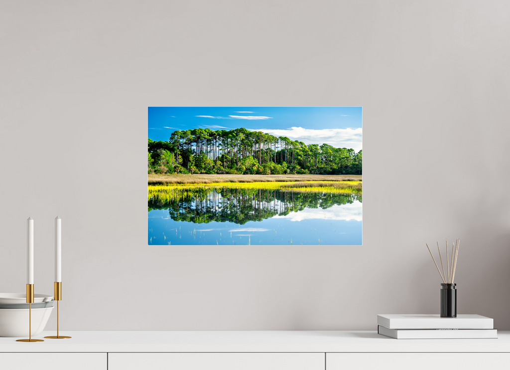 18.6 x 12″, Photo Print Under Acrylic Glass Serene Marsh Landscape Fine Art Photography Print