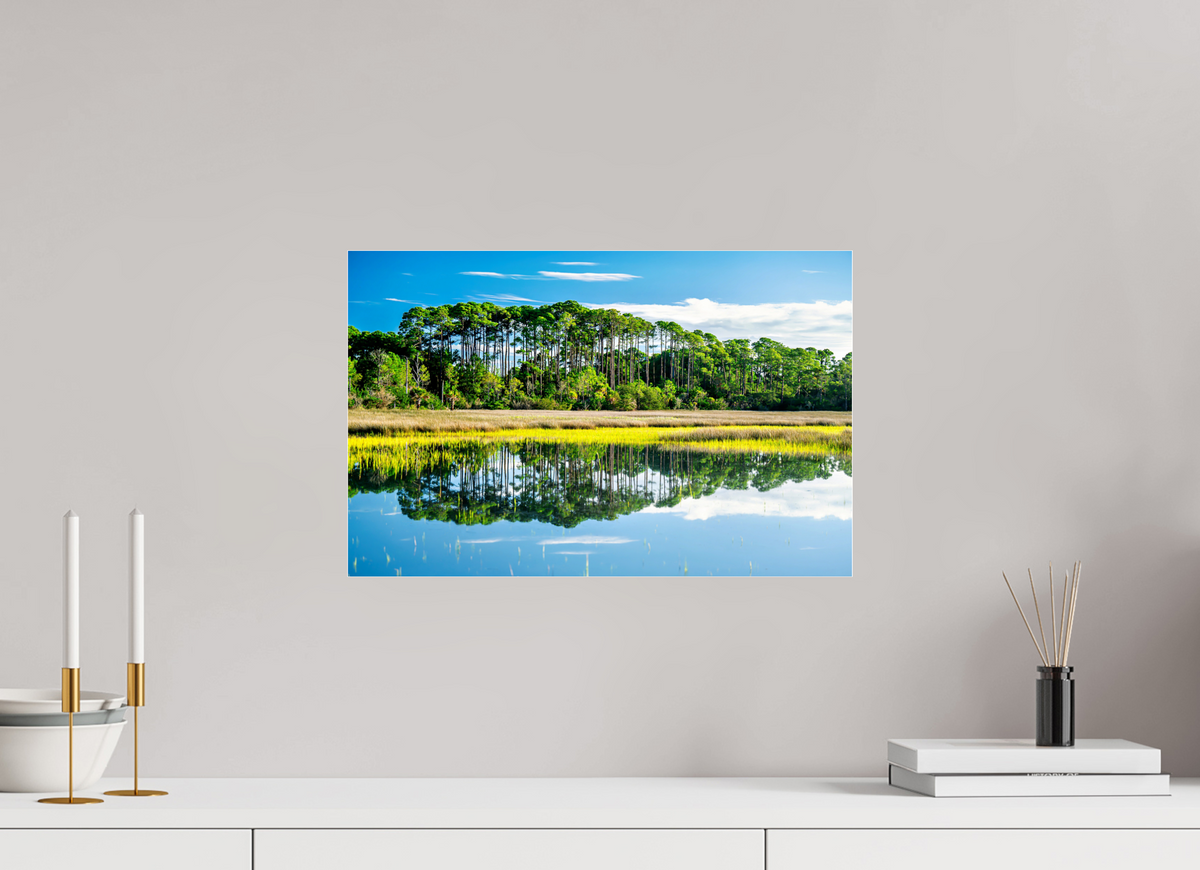 18.6 x 12″, Photo Print Under Acrylic Glass Serene Marsh Landscape Fine Art Photography Print