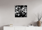 25 x 25″, Photo Print Under Acrylic Glass Midnight Blossoms black and white floral fine art print