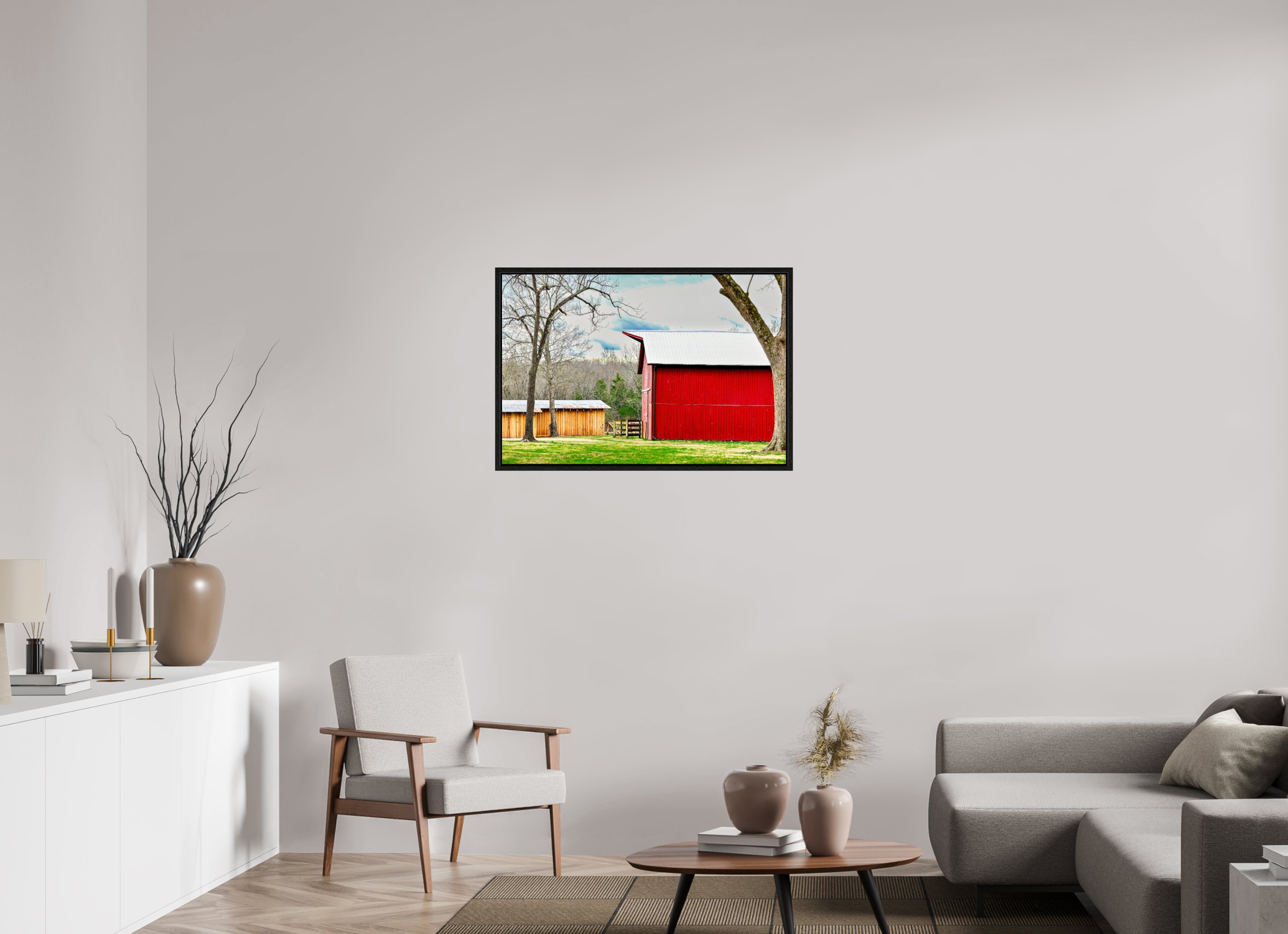 36 x 24″, Floater Frame A Countryside Print