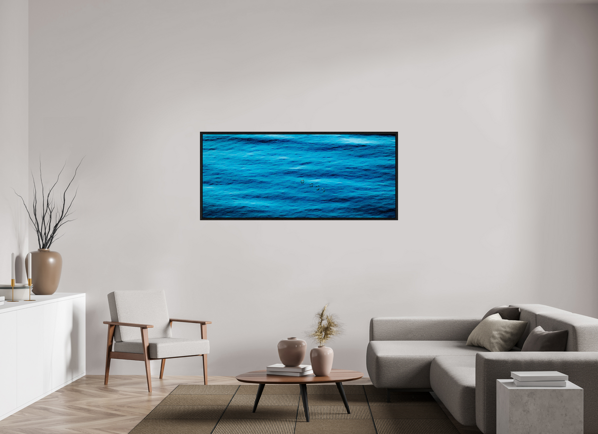 64.8 x 28″, Floater Frame Ocean Whispers minimalist ocean photography print