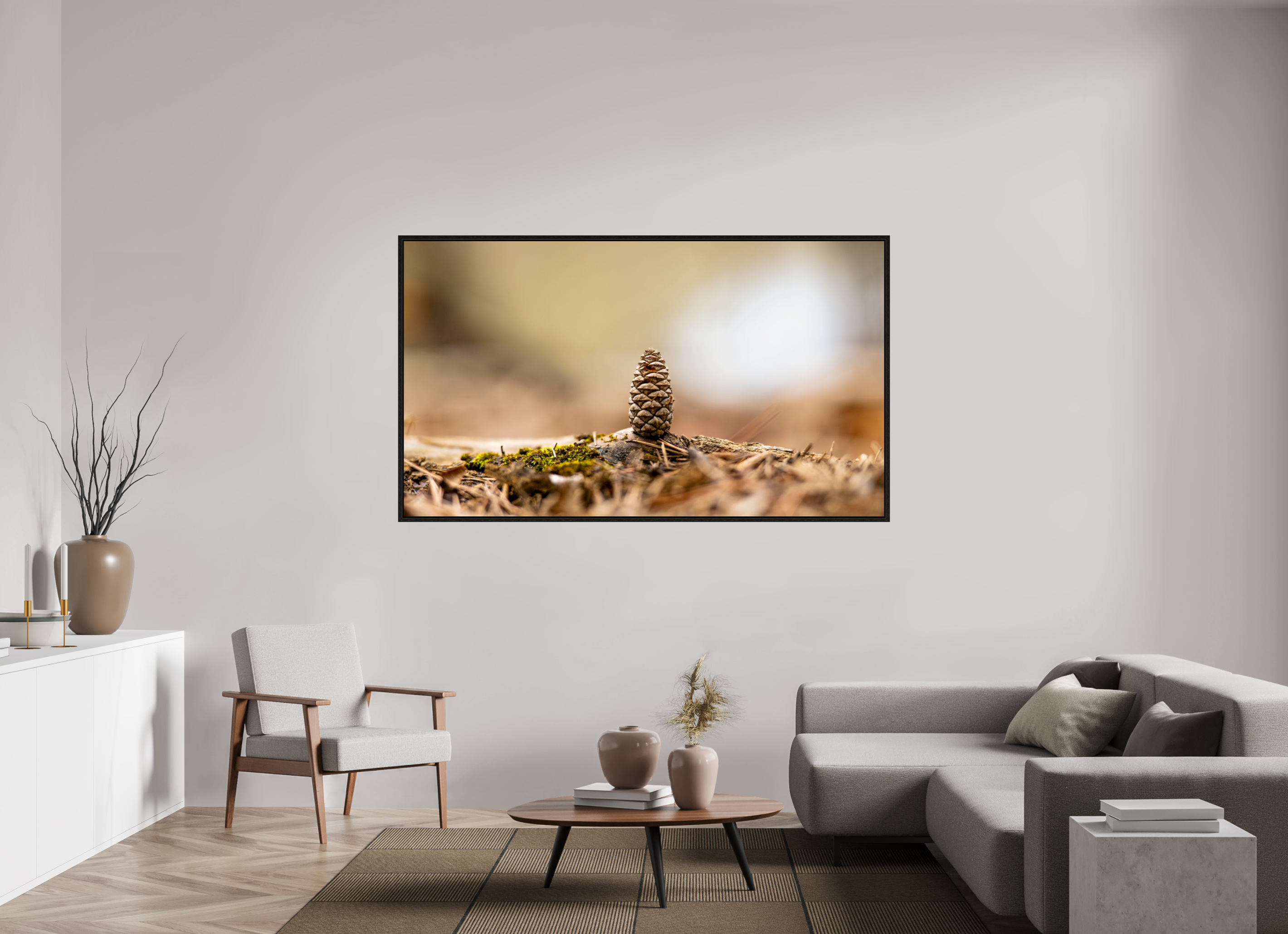 75 x 43″, Floater Frame Macro Cone