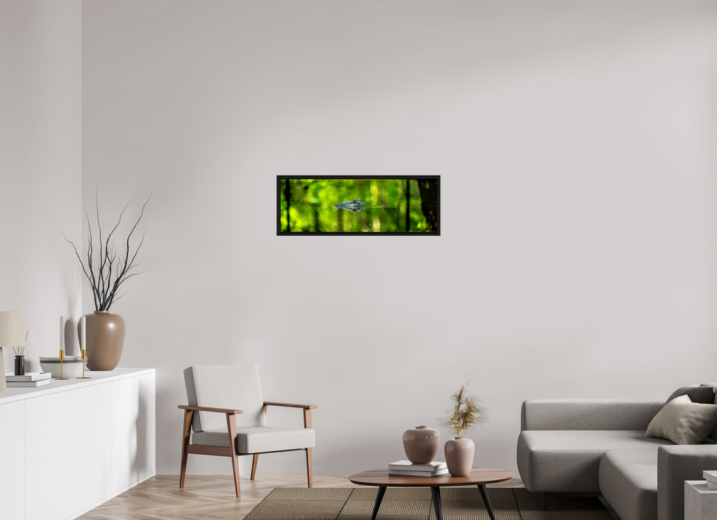 35.5 x 12″, Floater Frame Lurking Reflections