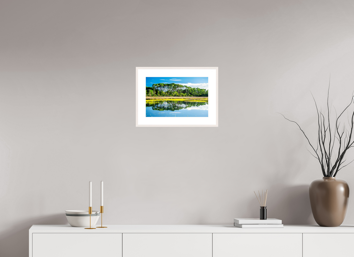 15.5 x 10″, Changeable Magnetic Frame Serene Marsh Landscape Fine Art Photography Print