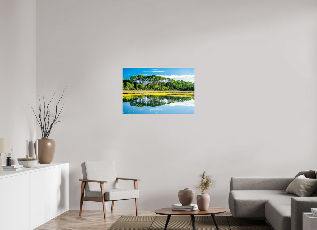 37.2 x 24″, Photo Print Under Acrylic Glass Serene Marsh Landscape Fine Art Photography Print