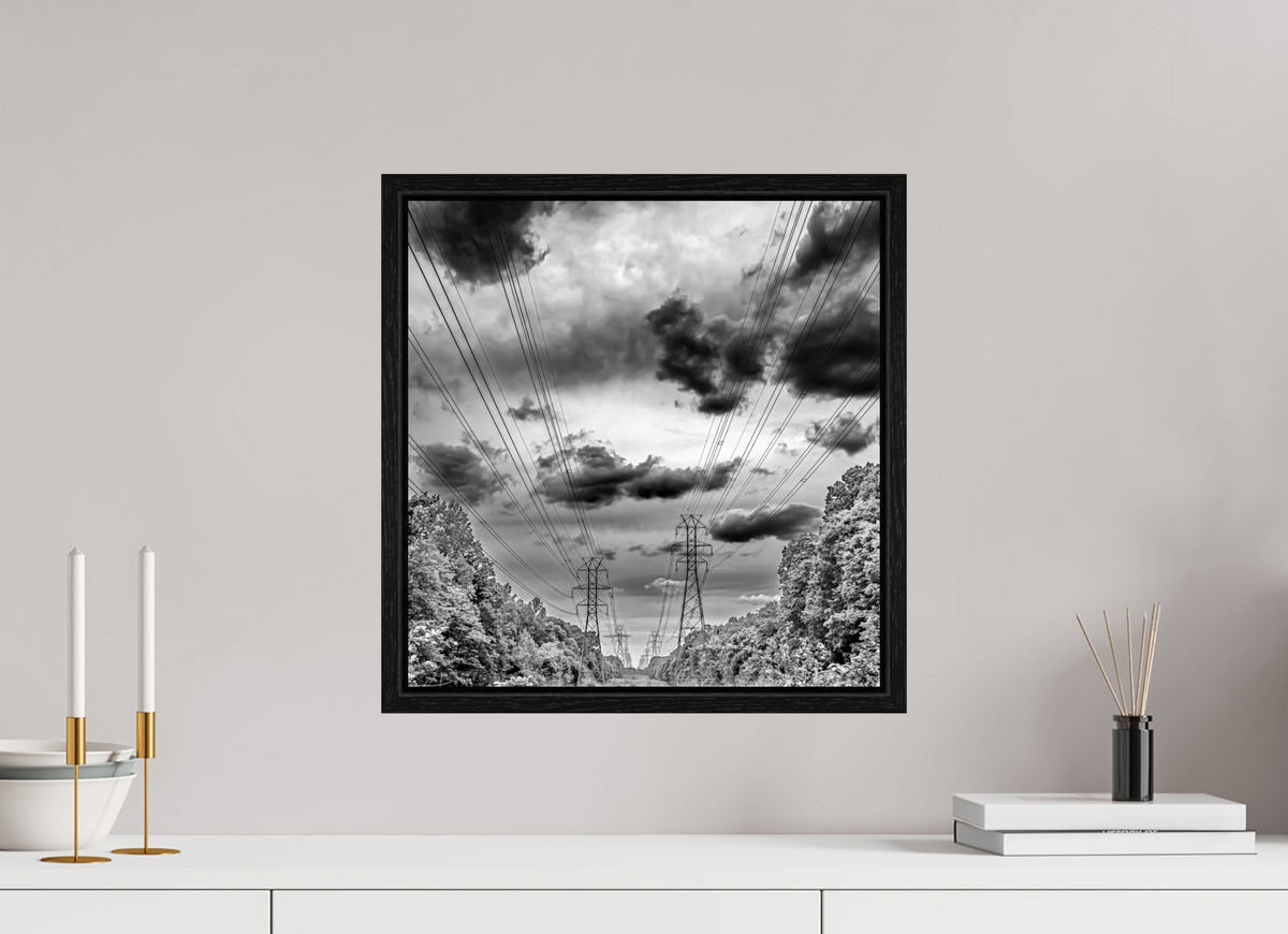 16 x 16.5″, Floater Frame Powers of Contrast black and white fine art print
