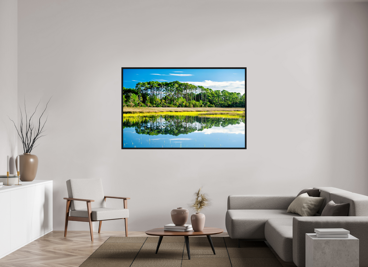 66.6 x 43″, Floater Frame Serene Marsh Landscape Fine Art Photography Print