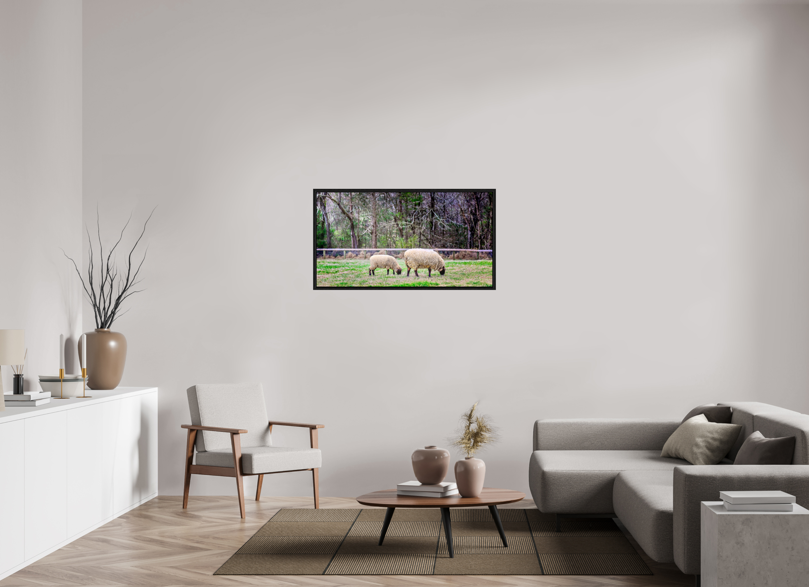 44.8 x 24″, Floater Frame Tranquil Pastures