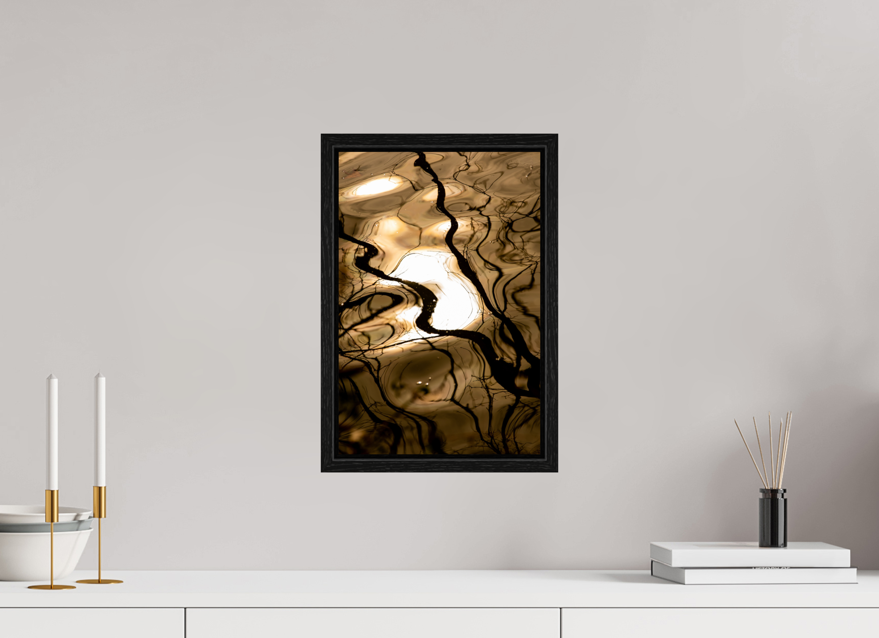 10 x 15″, Floater Frame Liquid Gold