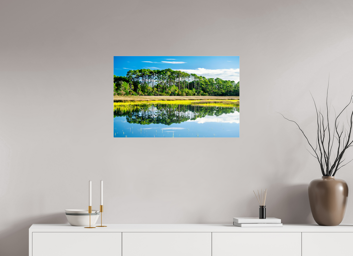 30.9 x 20″, Photo Print Under Acrylic Glass Serene Marsh Landscape Fine Art Photography Print