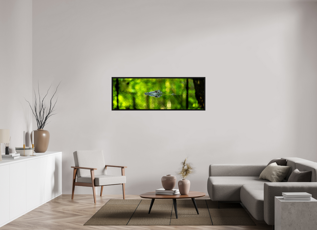 59.2 x 20″, Floater Frame Lurking Reflections