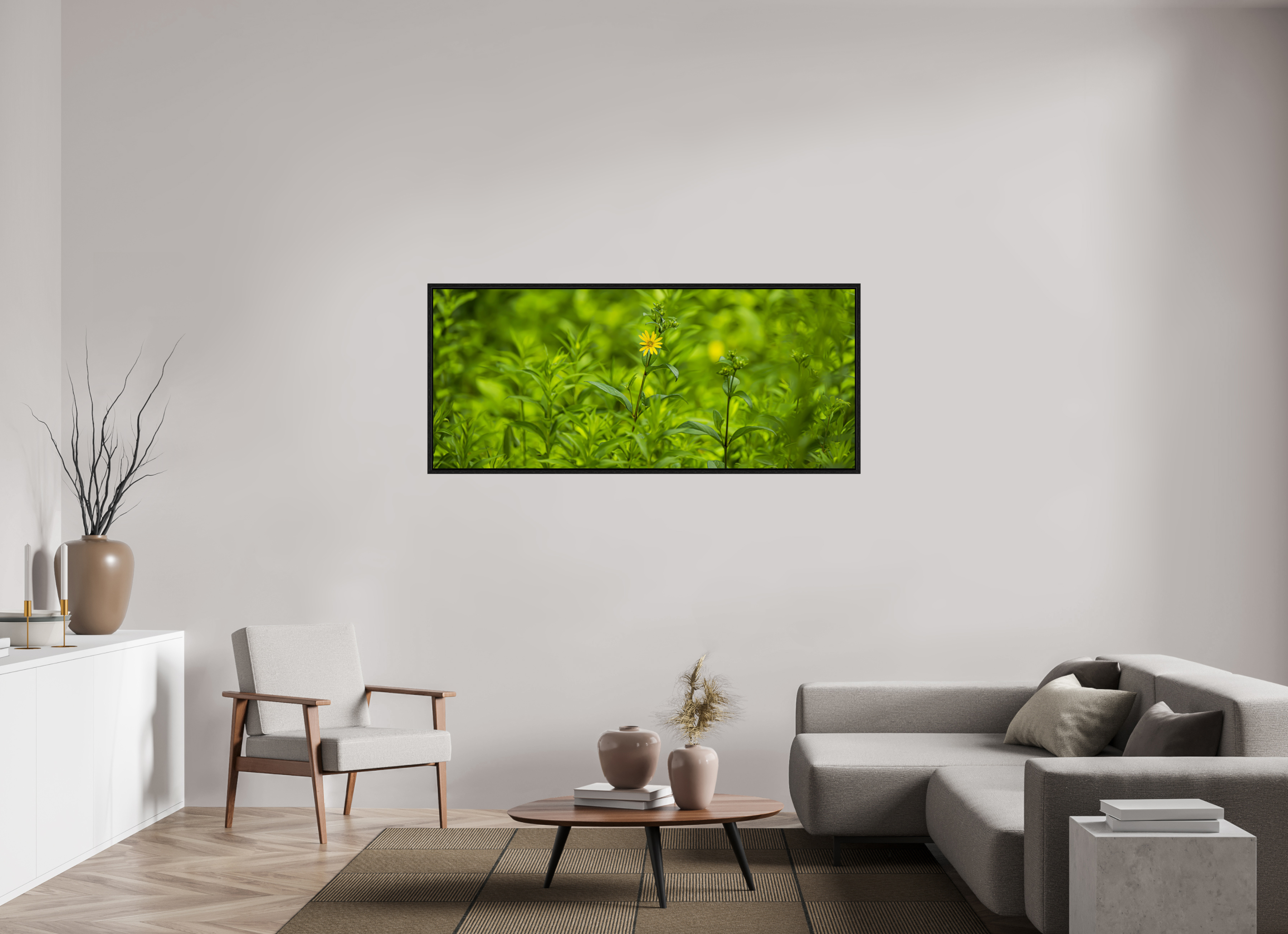 65.8 x 28″, Floater Frame Lonely Bloom