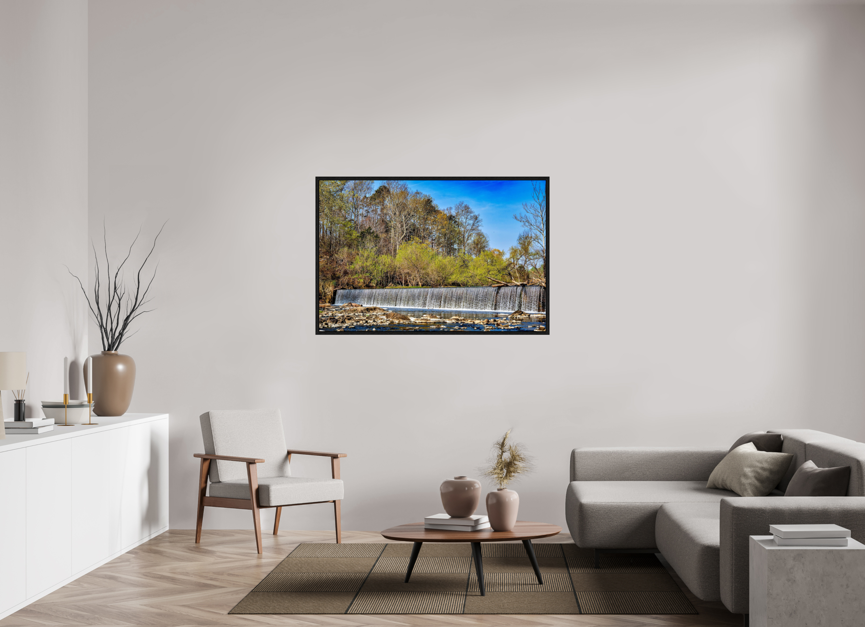 54 x 36″, Floater Frame Nature’s Cascade