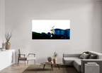75 x 39″, Photo Print On Fuji Crystal DP II White Egret Flying Over Coastal Beach House