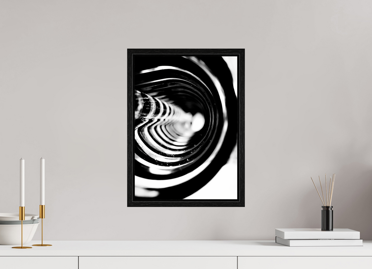 12 x 16.8″, Floater Frame Monochrome Vortex monochrome Vortex fine art print