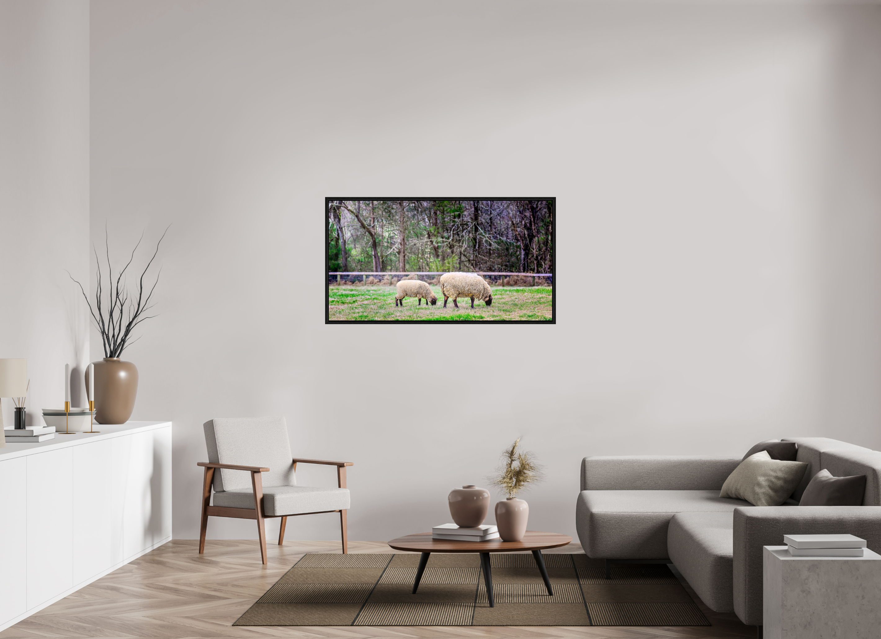 52.2 x 28″, Floater Frame Tranquil Pastures