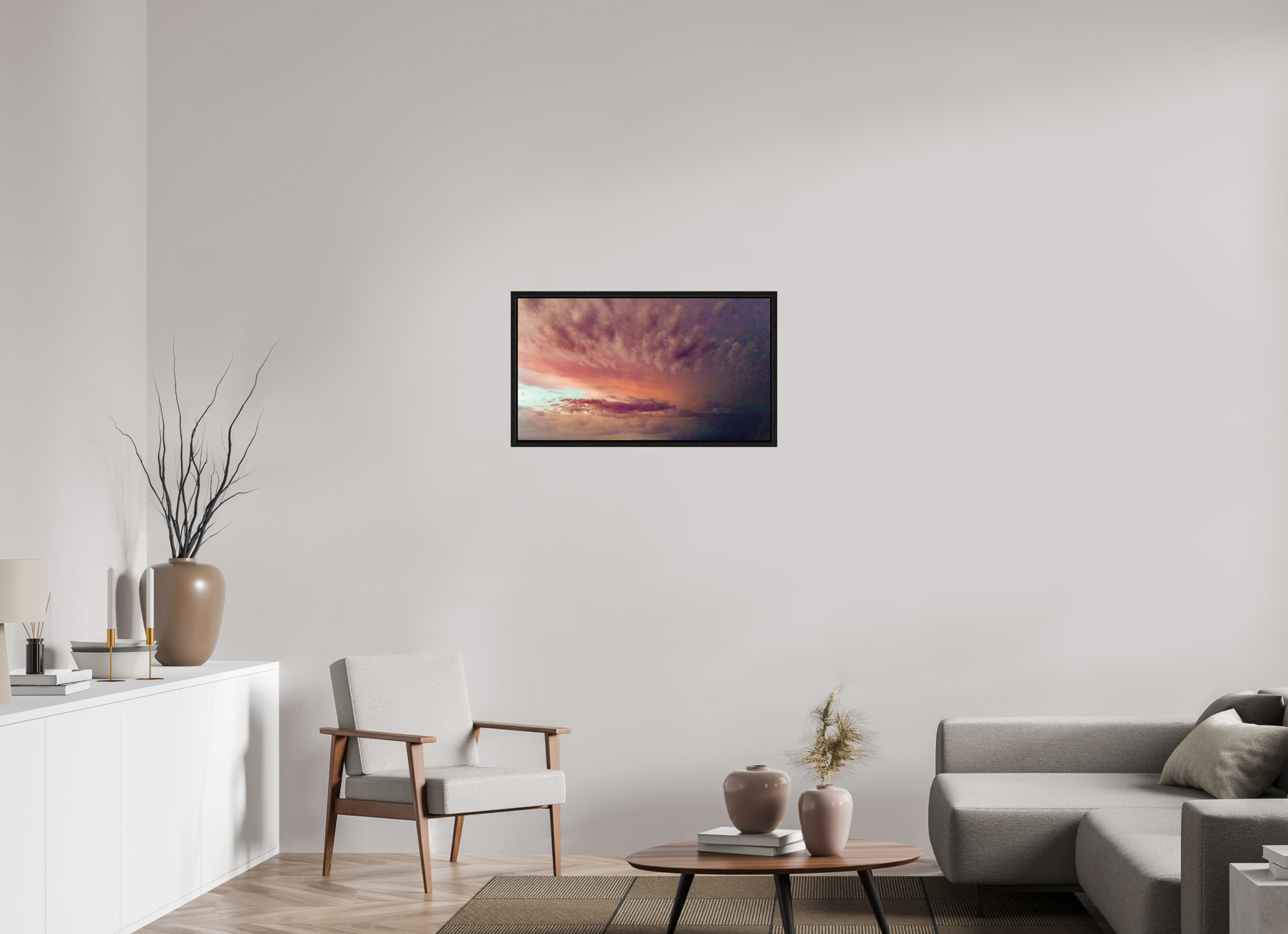 32 x 18″, Floater Frame July Horizon