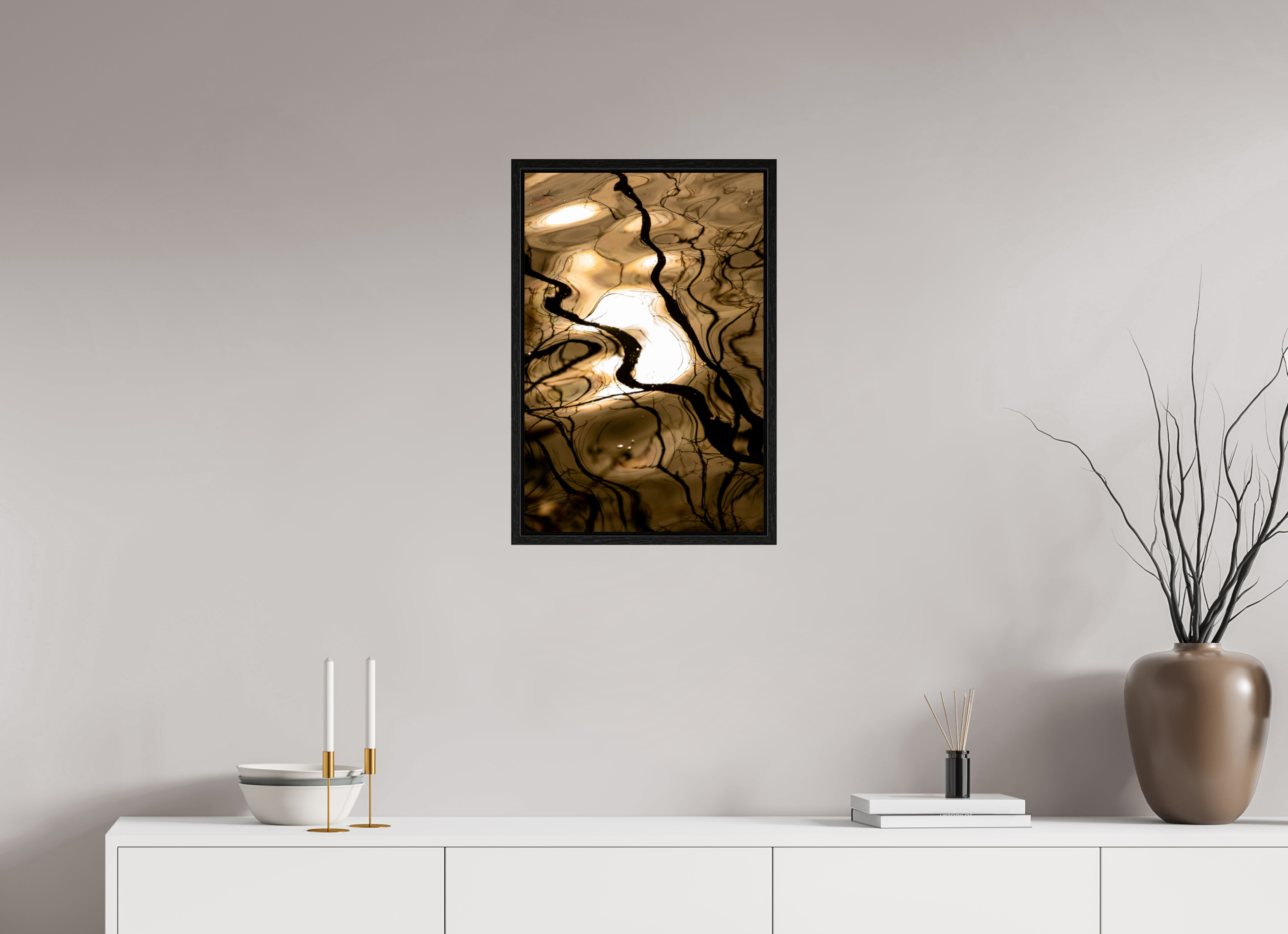 16 x 24″, Floater Frame Liquid Gold
