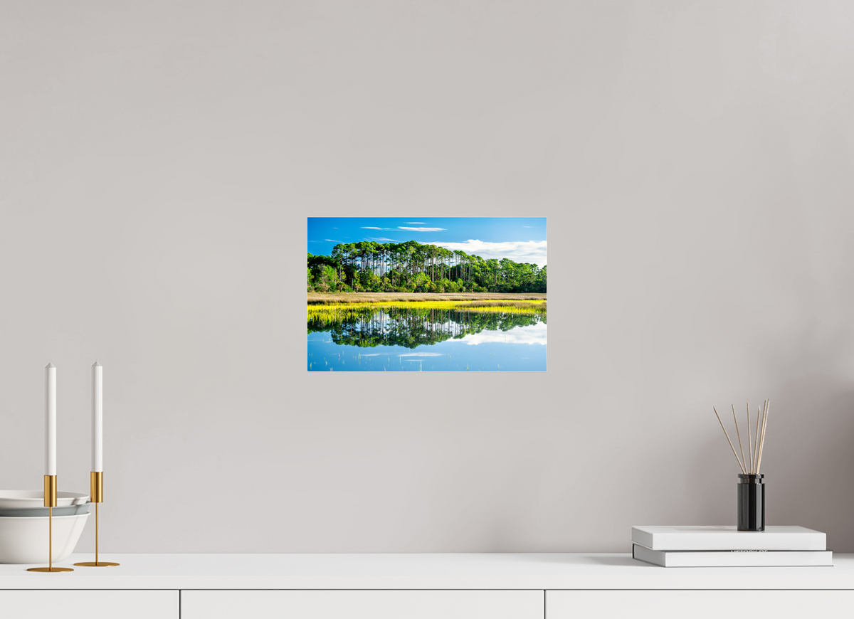 12.4 x 8″, Photo Print Under Acrylic Glass Serene Marsh Landscape Fine Art Photography Print