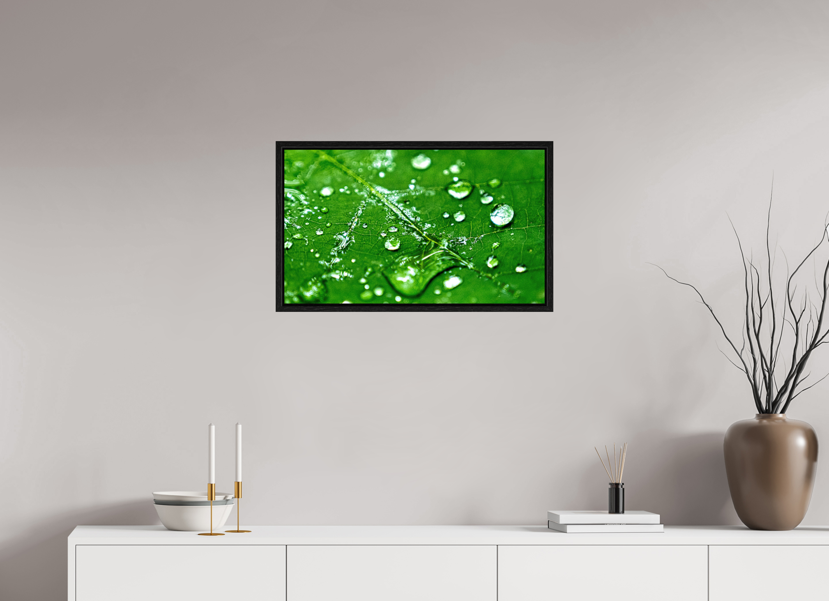 27 x 16″, Floater Frame Emerald Morning Dew