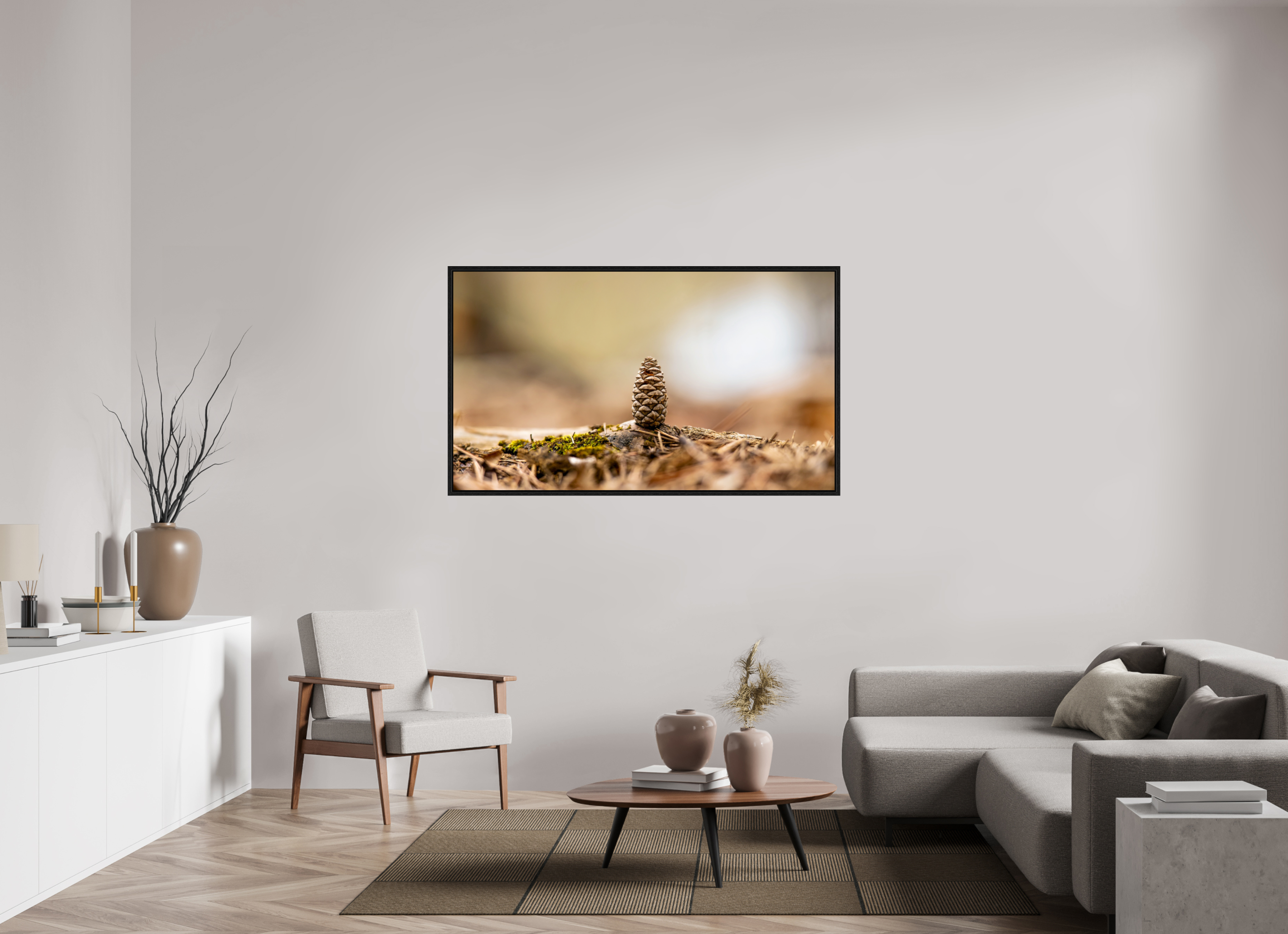 61.1 x 35″, Floater Frame Macro Cone