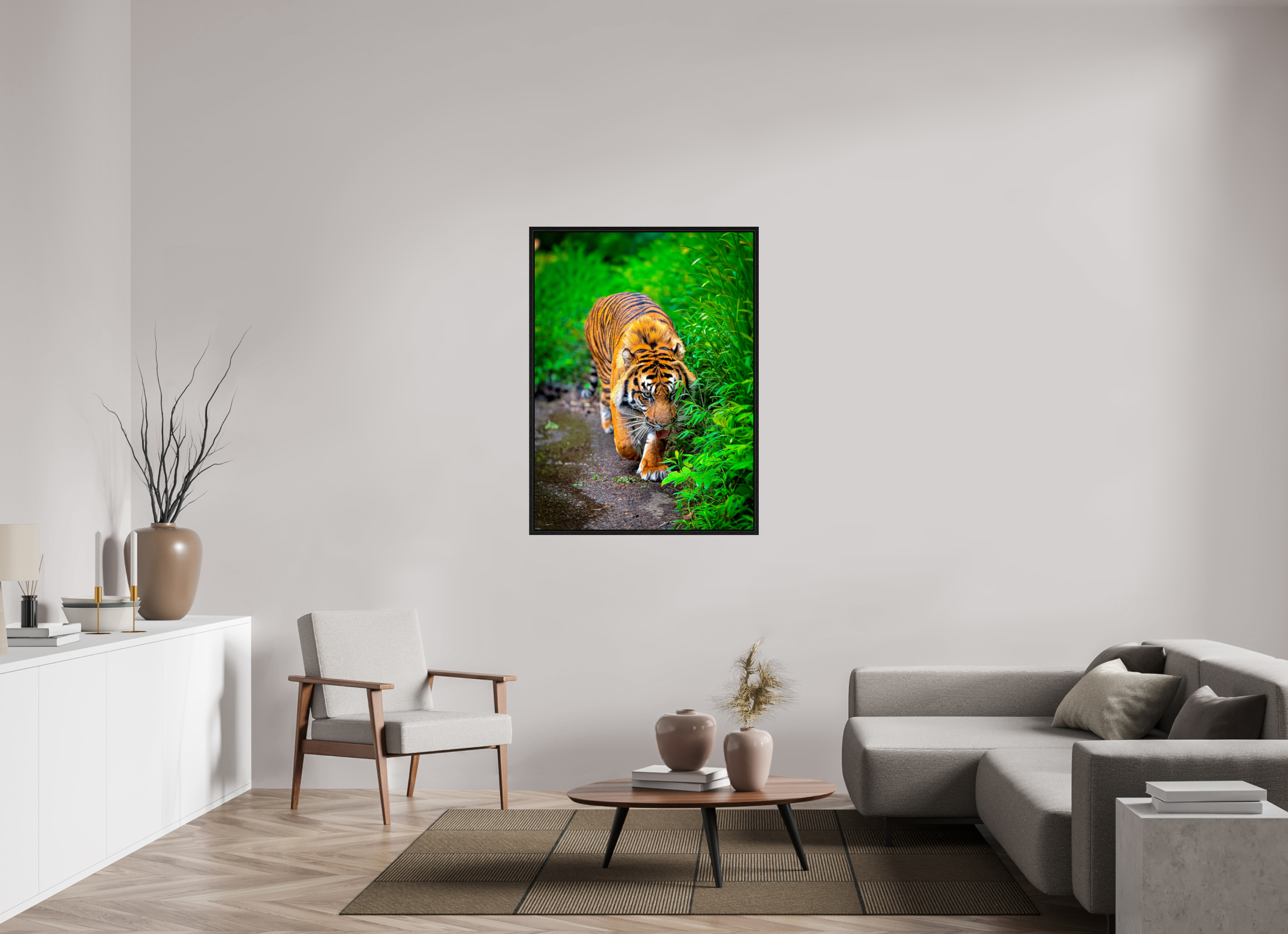 35 x 47.6″, Floater Frame On the Prowl