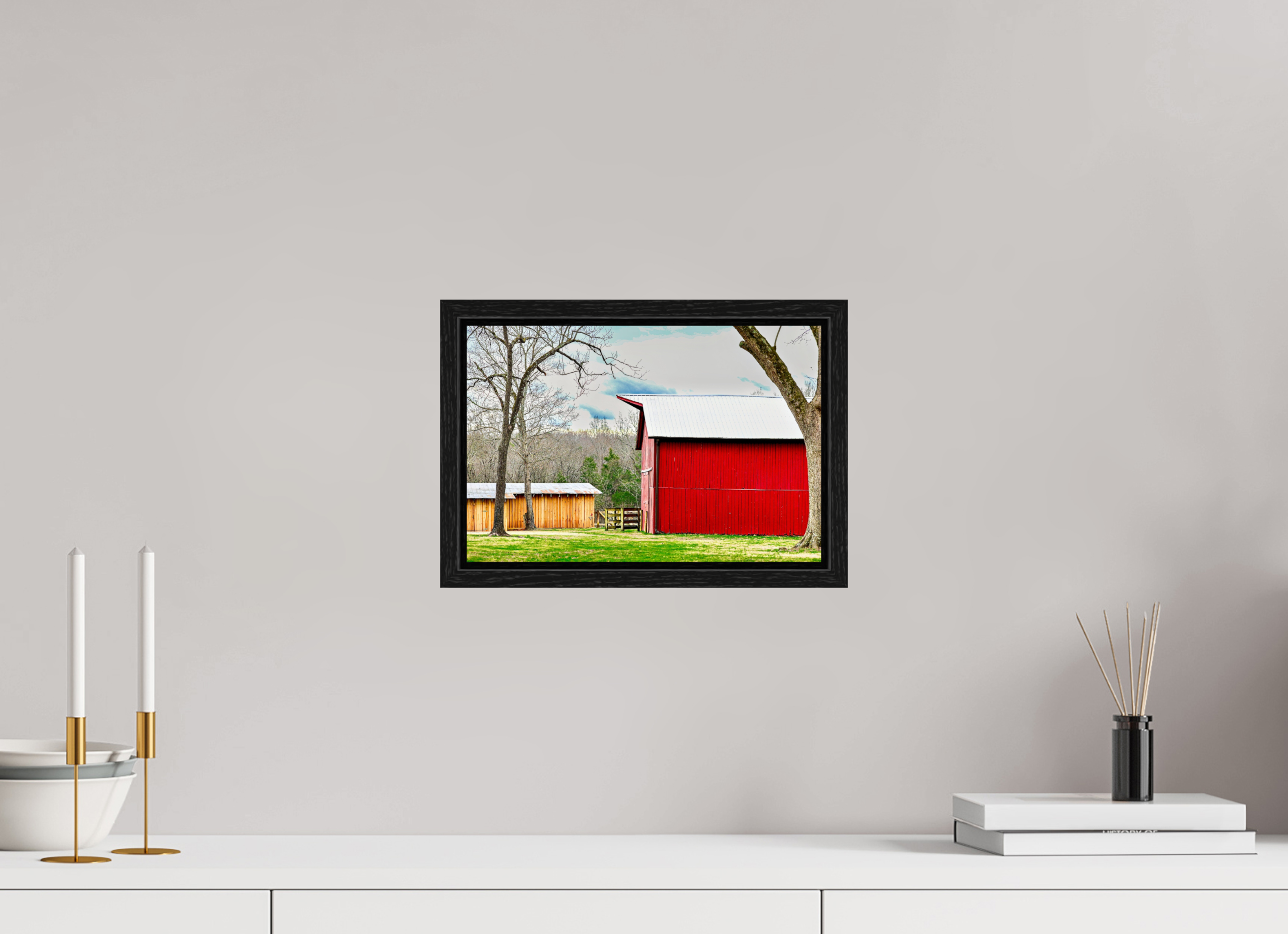 12 x 8″, Floater Frame A Countryside Print
