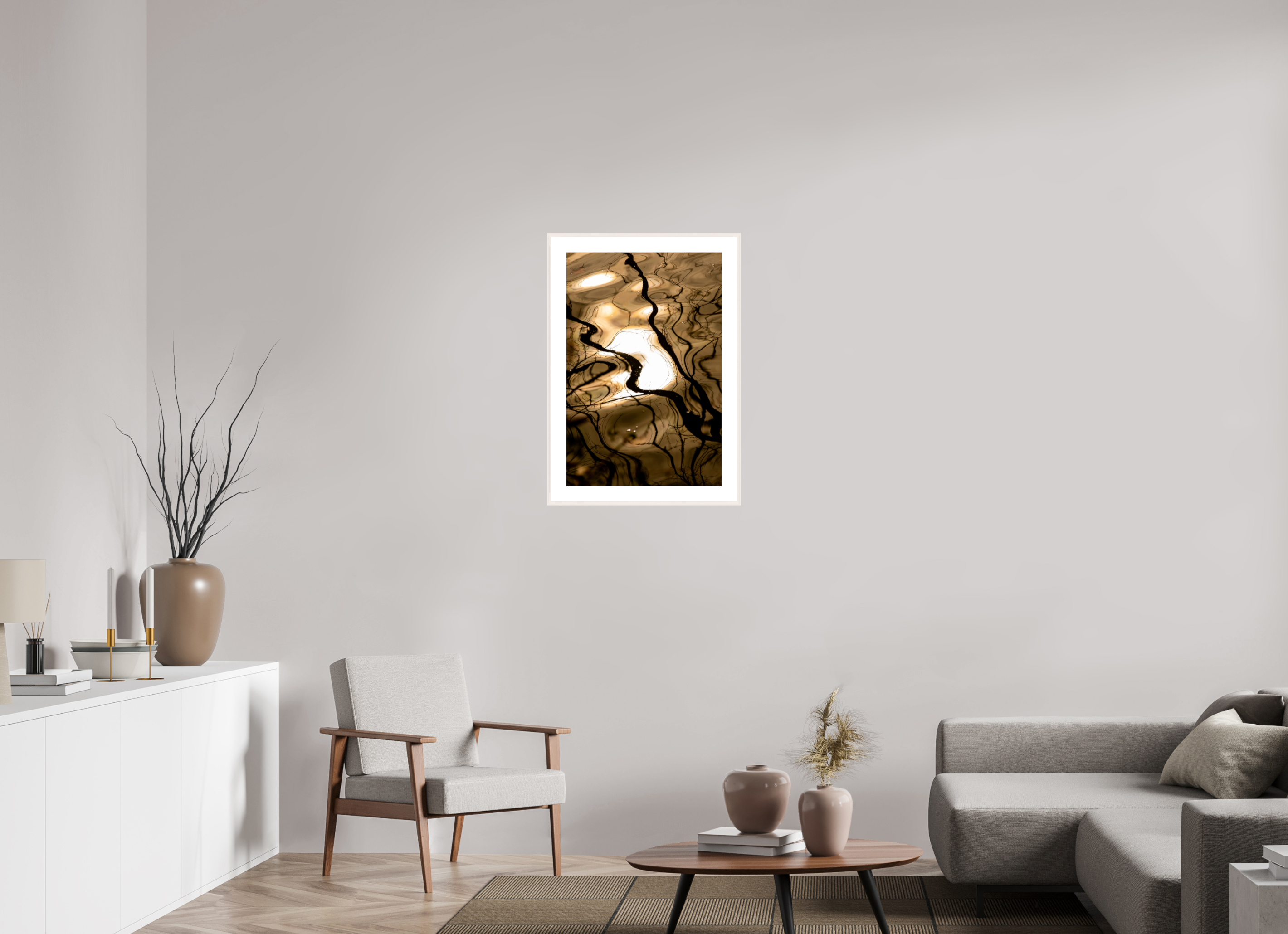 20 x 30″, Changeable Magnetic Frame Liquid Gold