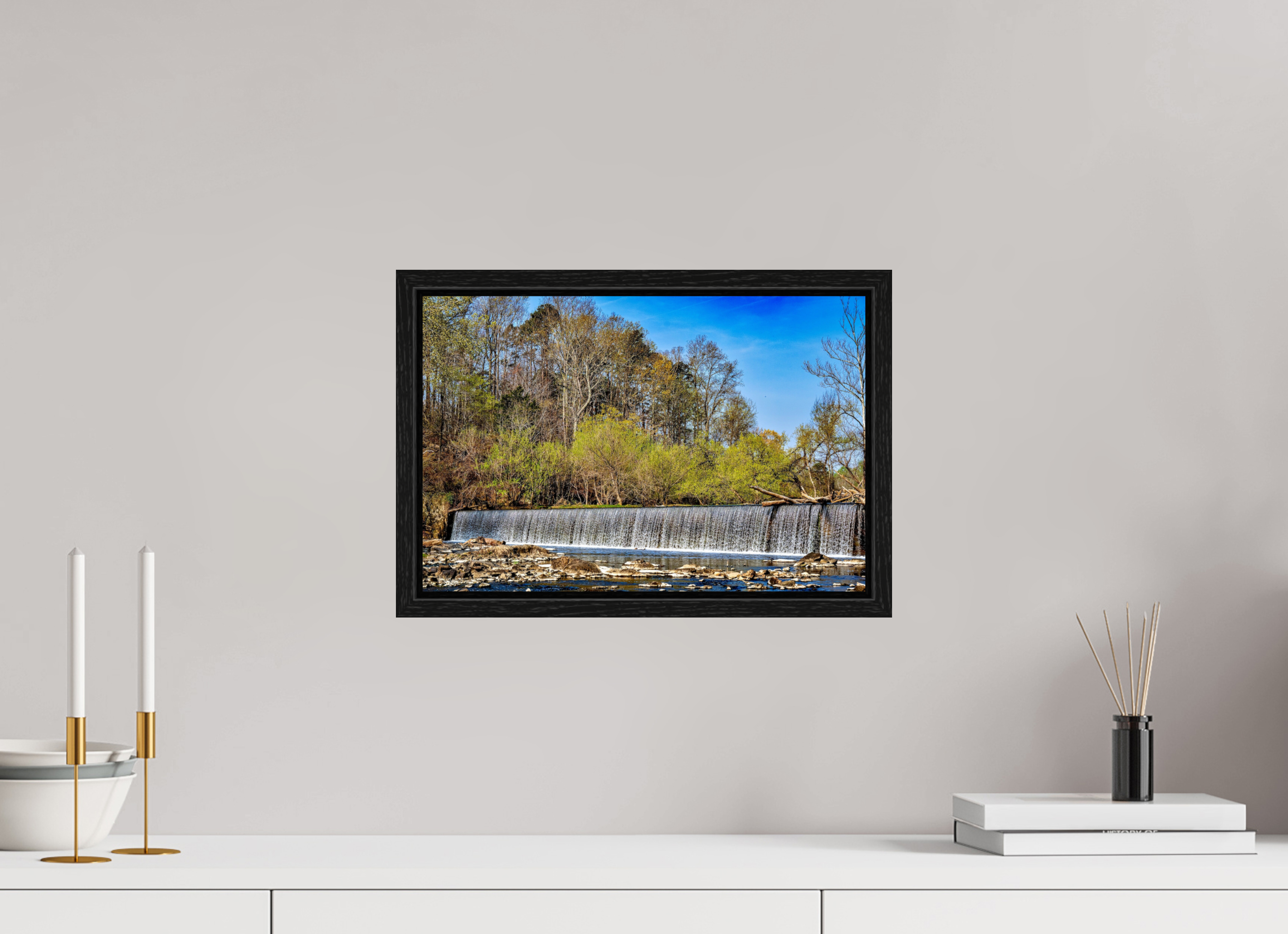 15 x 10″, Floater Frame Nature’s Cascade