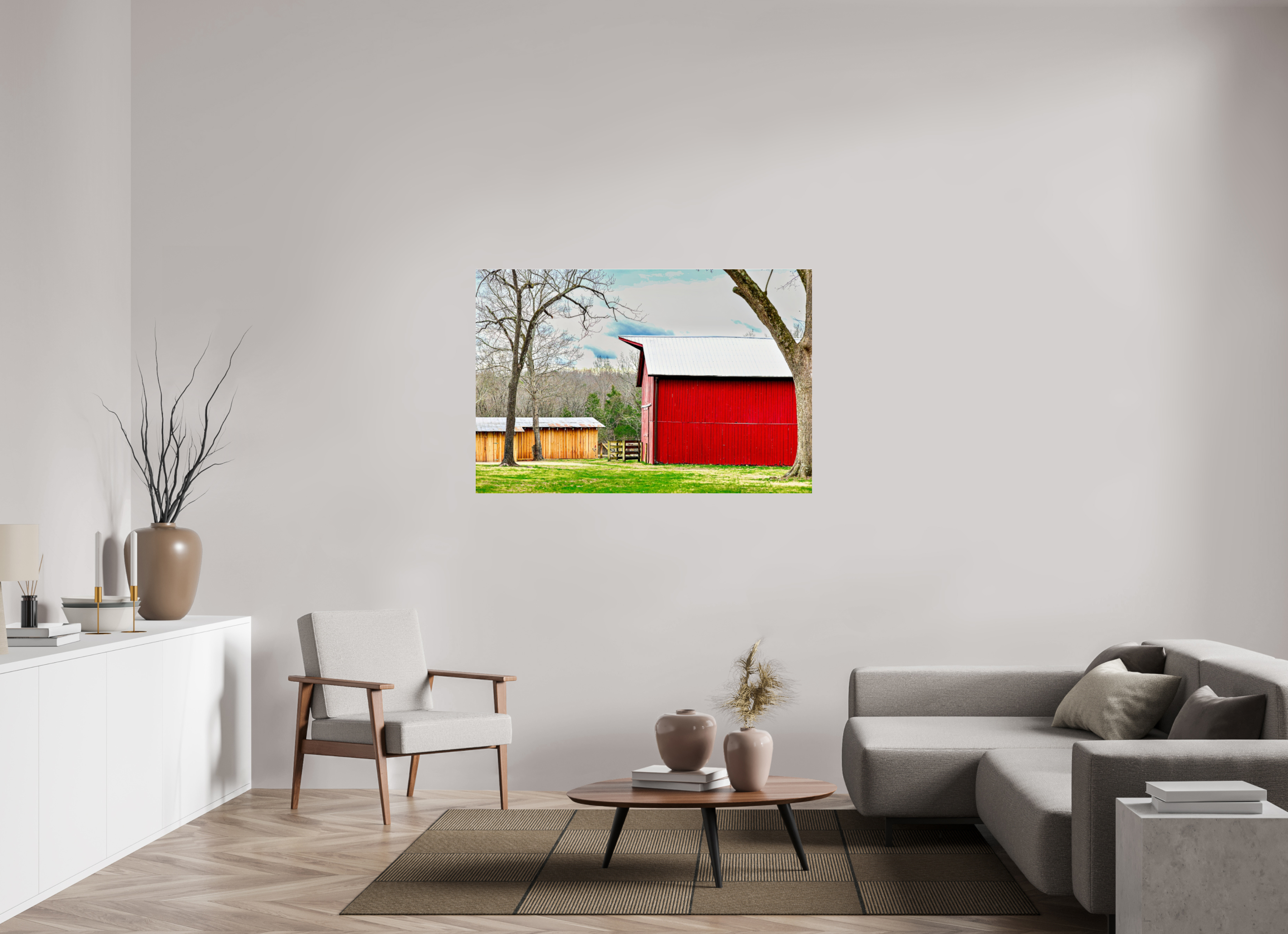 54 x 36″, Photo Print Under Acrylic Glass A Countryside Print