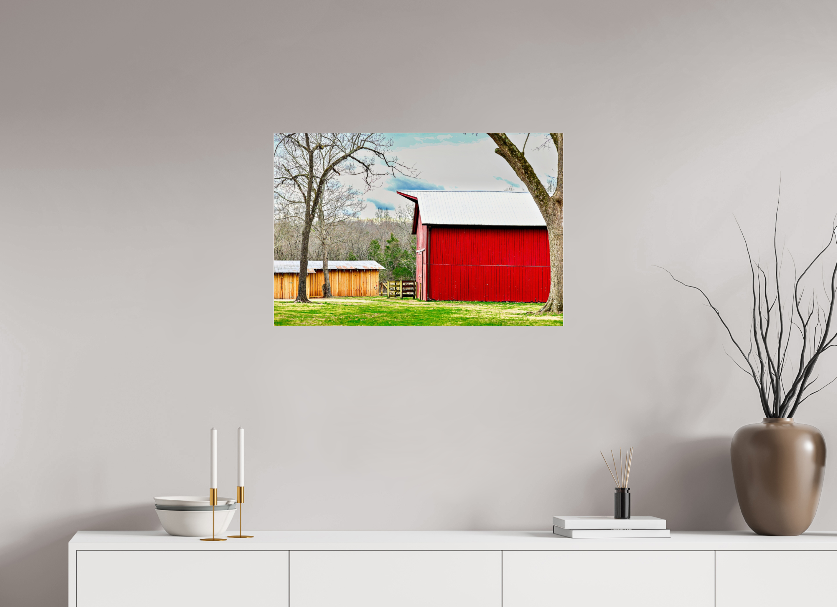 30 x 20″, Photo Print Under Acrylic Glass A Countryside Print