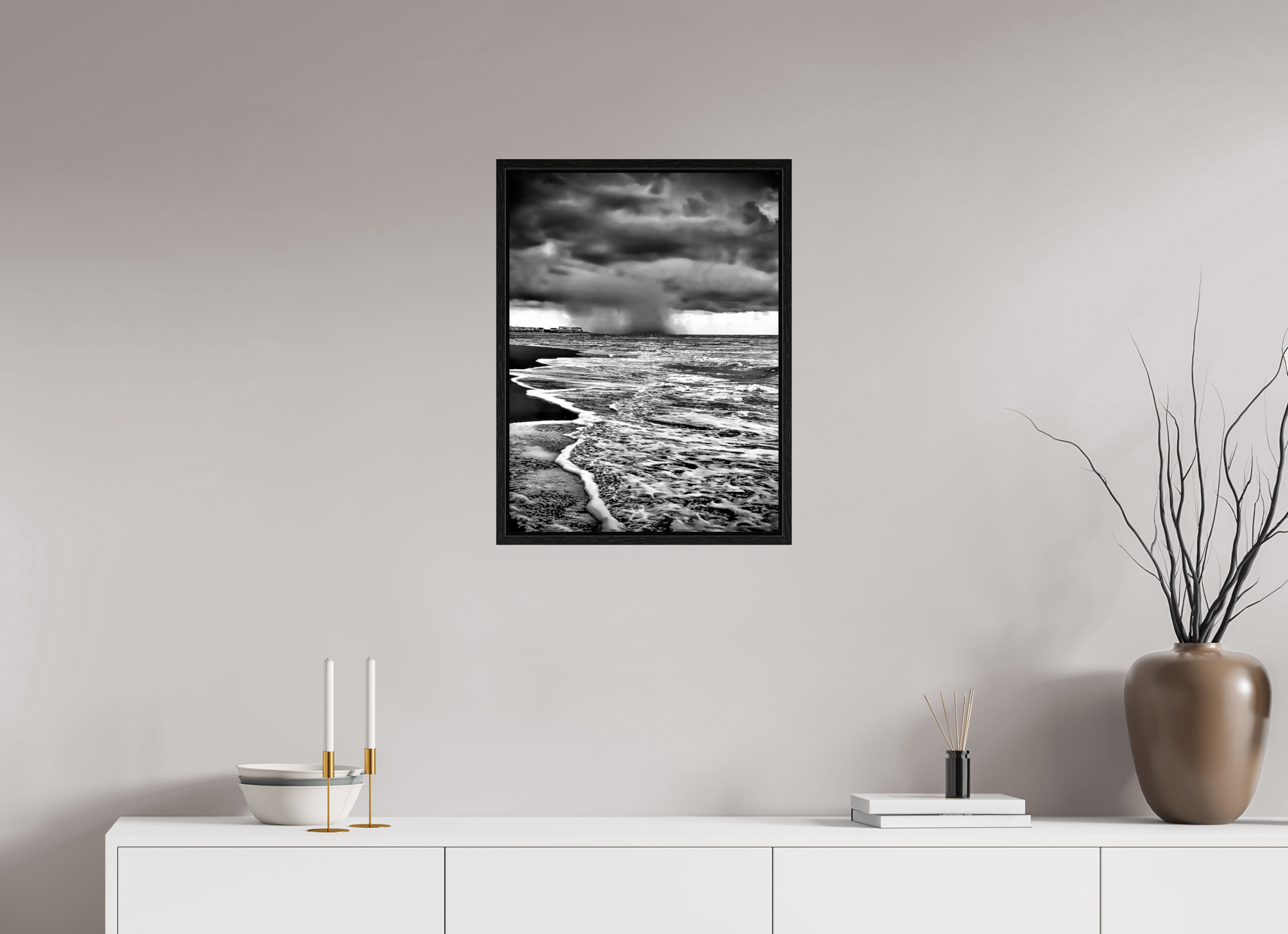 18 x 24″, Floater Frame Tempest on the Shore