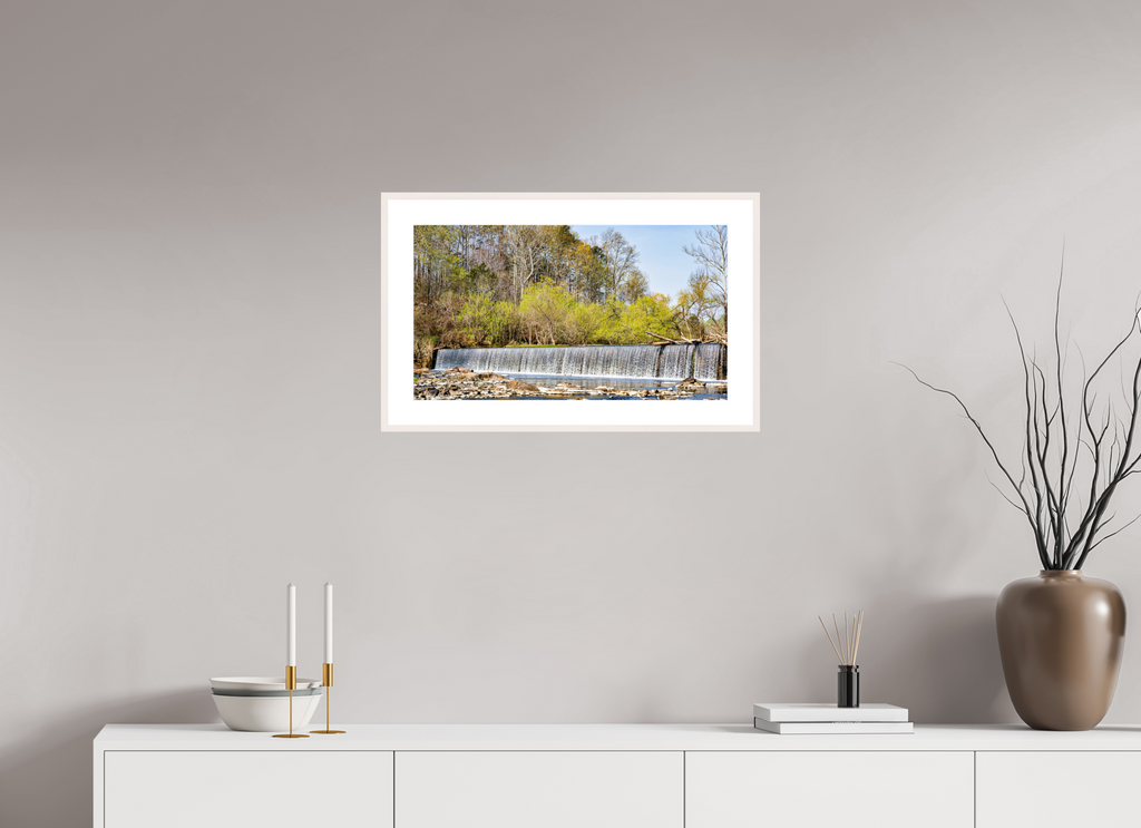 nature's cascade serene river landscape wall art photography