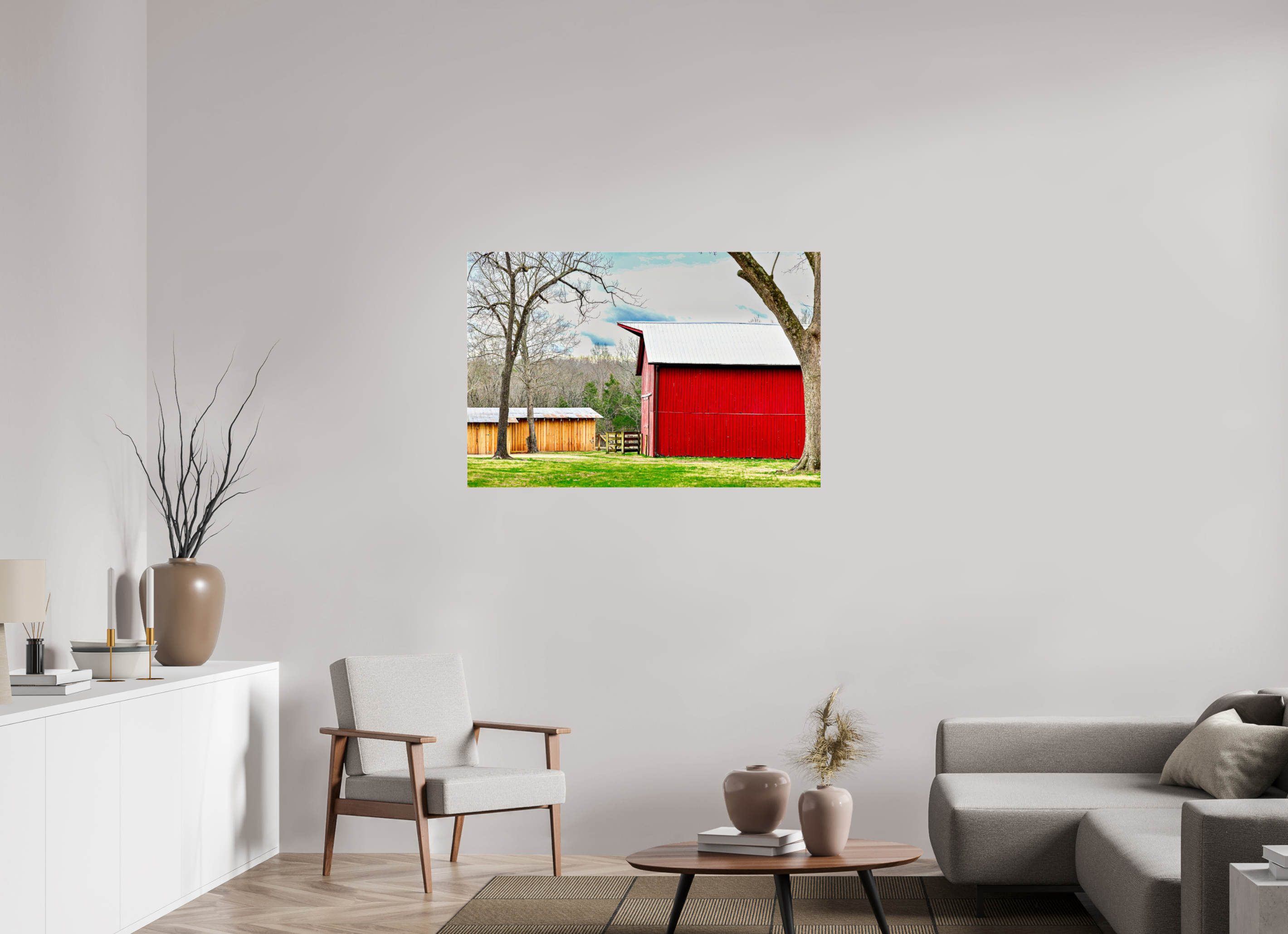 45 x 30″, Photo Print Under Acrylic Glass A Countryside Print