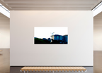 82.7 x 43″, Photo Print Under Acrylic Glass White Egret Flying Over Coastal Beach House