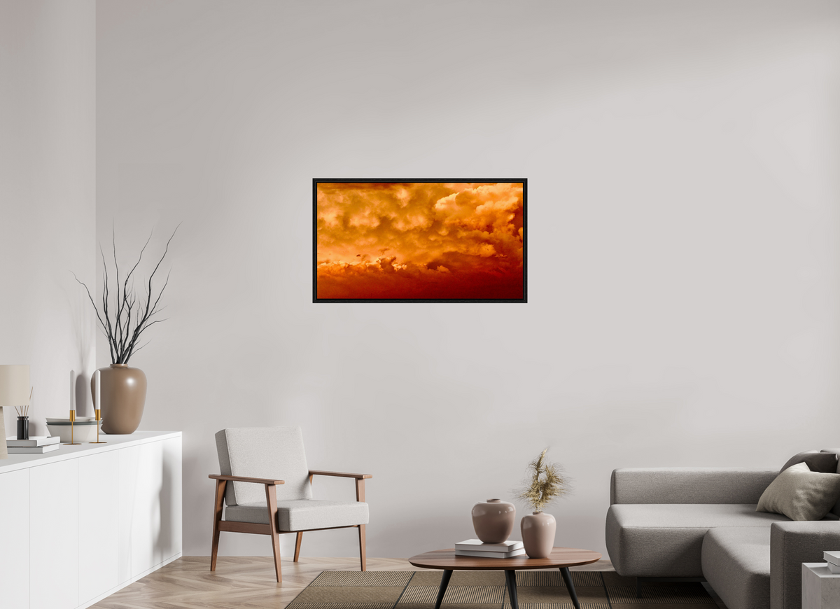 40 x 22.5″, Floater Frame Golden Inferno golden inferno fine art photograph